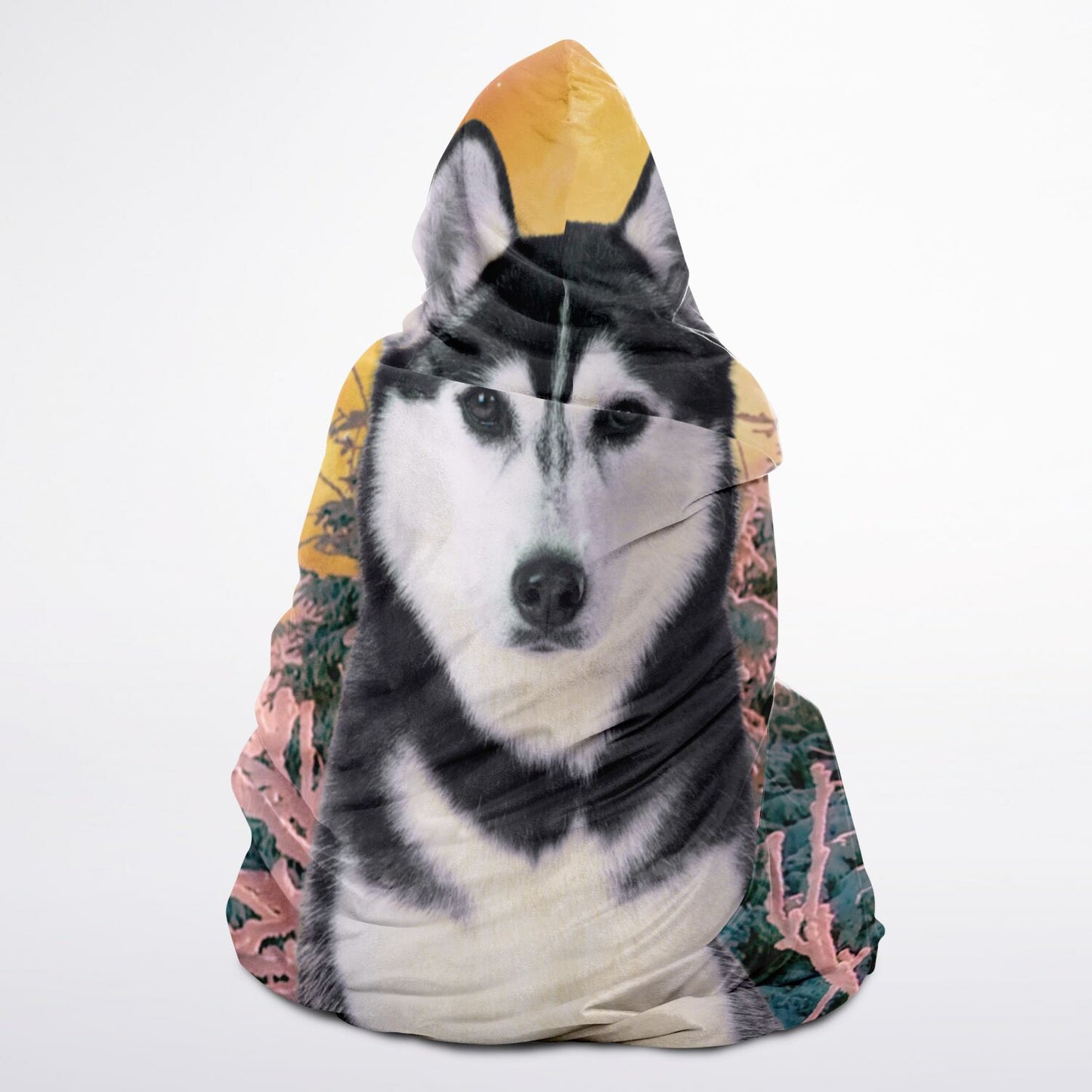 Adult Husky Hoodie Blanket - Micro Fleece