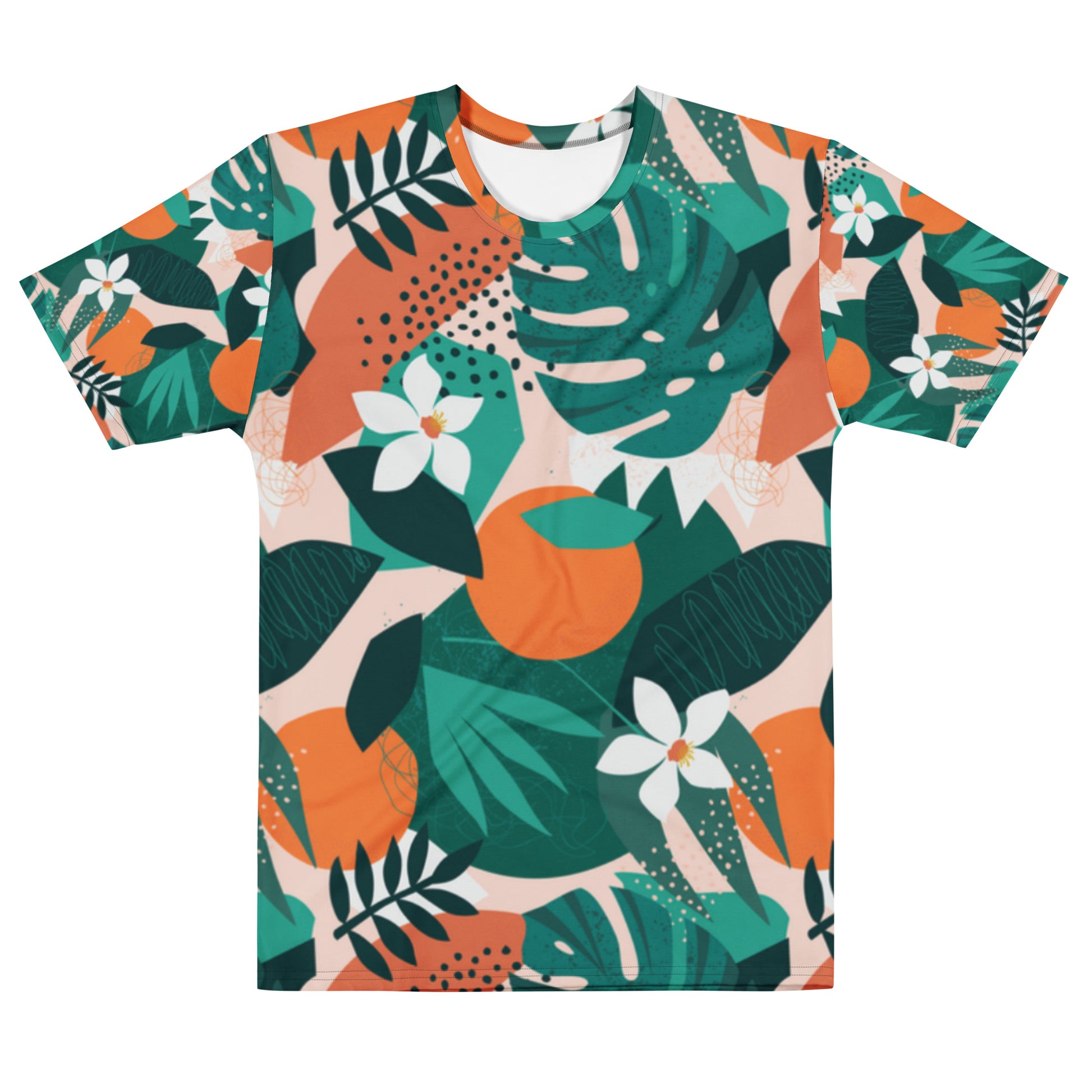 Tropical M-Green - Men's Crew Neck T-shirt_Front | Apparel and Gift | FrontMain