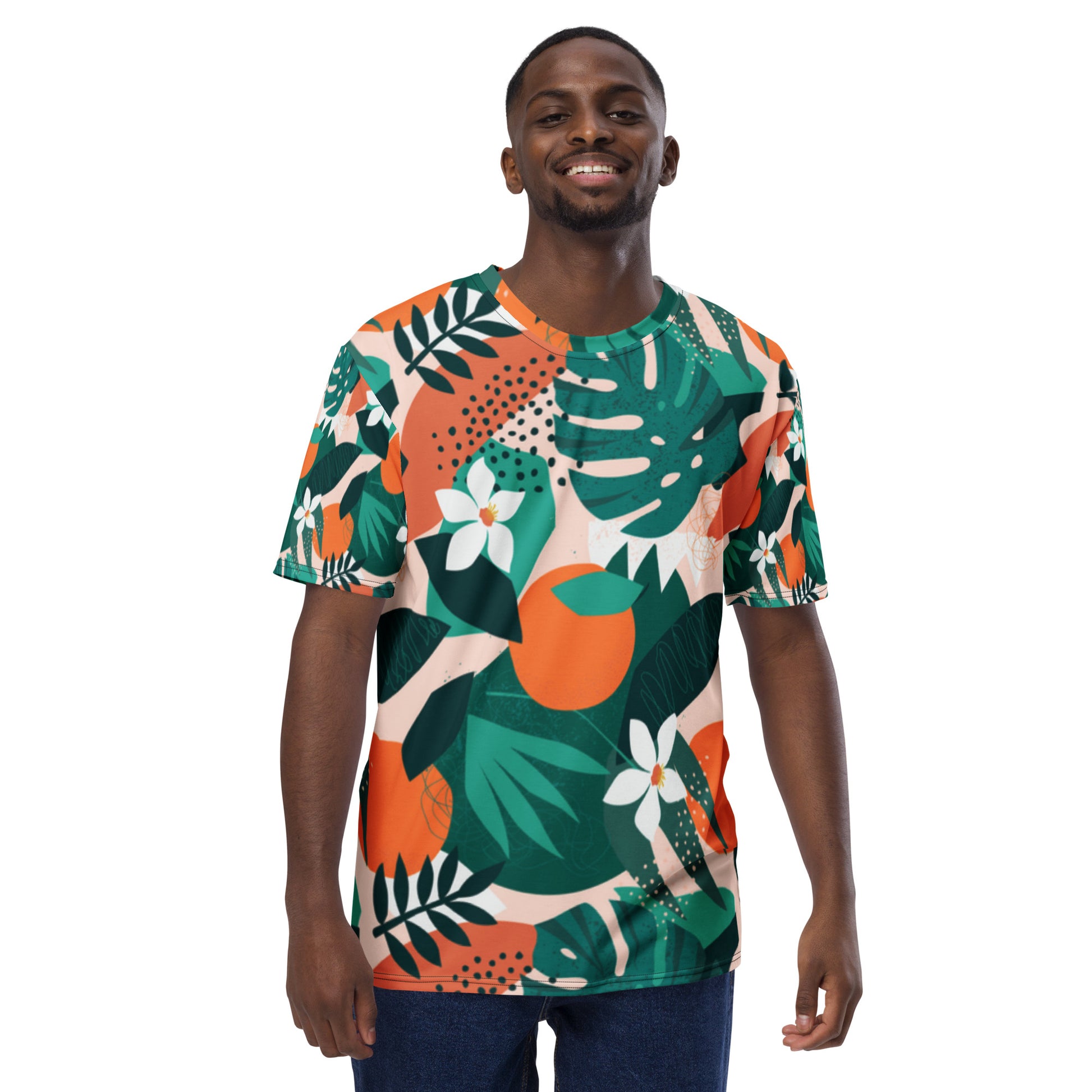 Tropical M-Green - Men's Crew Neck T-shirt_Front | Apparel and Gift | Men Front
