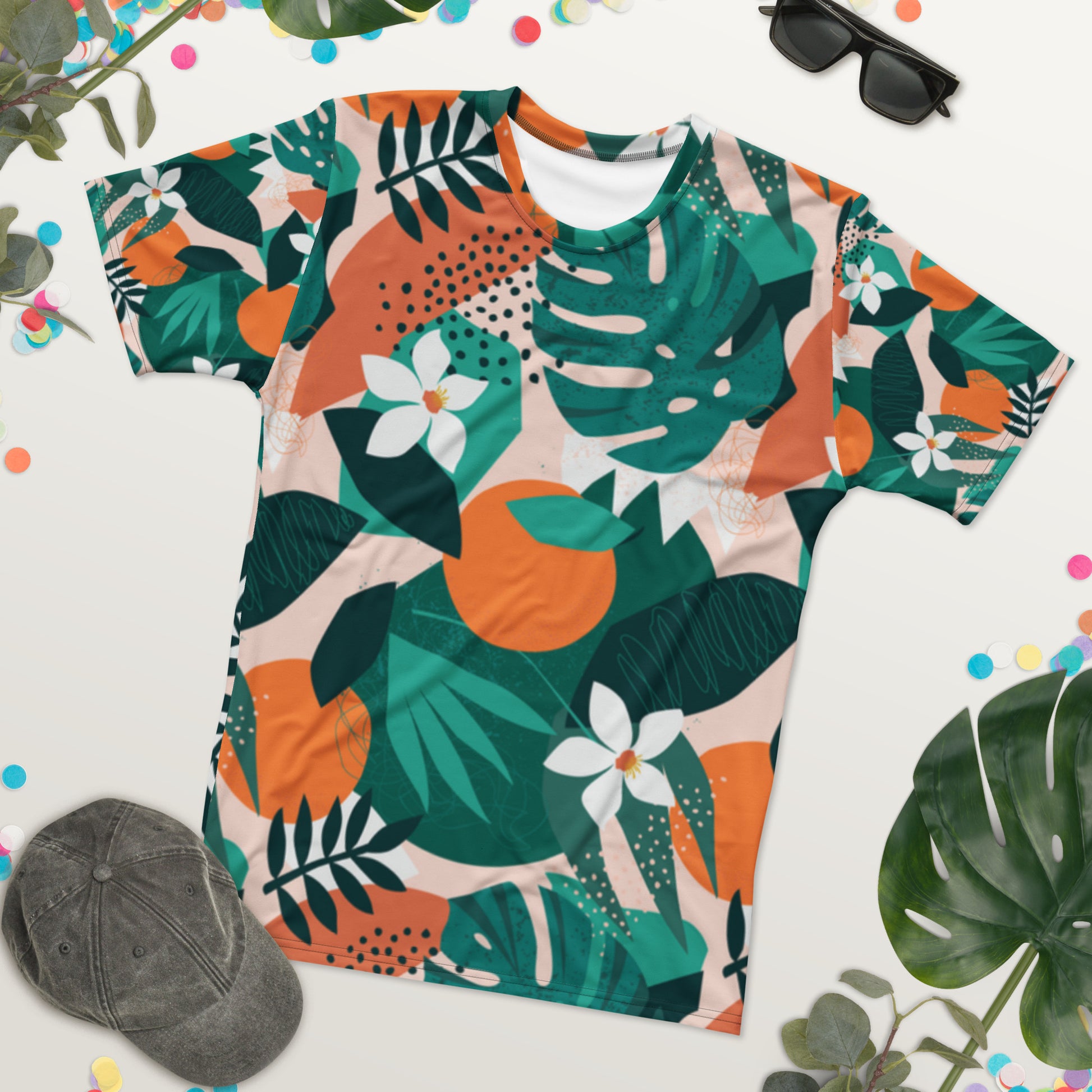 Tropical M-Green - Men's Crew Neck T-shirt | Apparel and Gift | Front