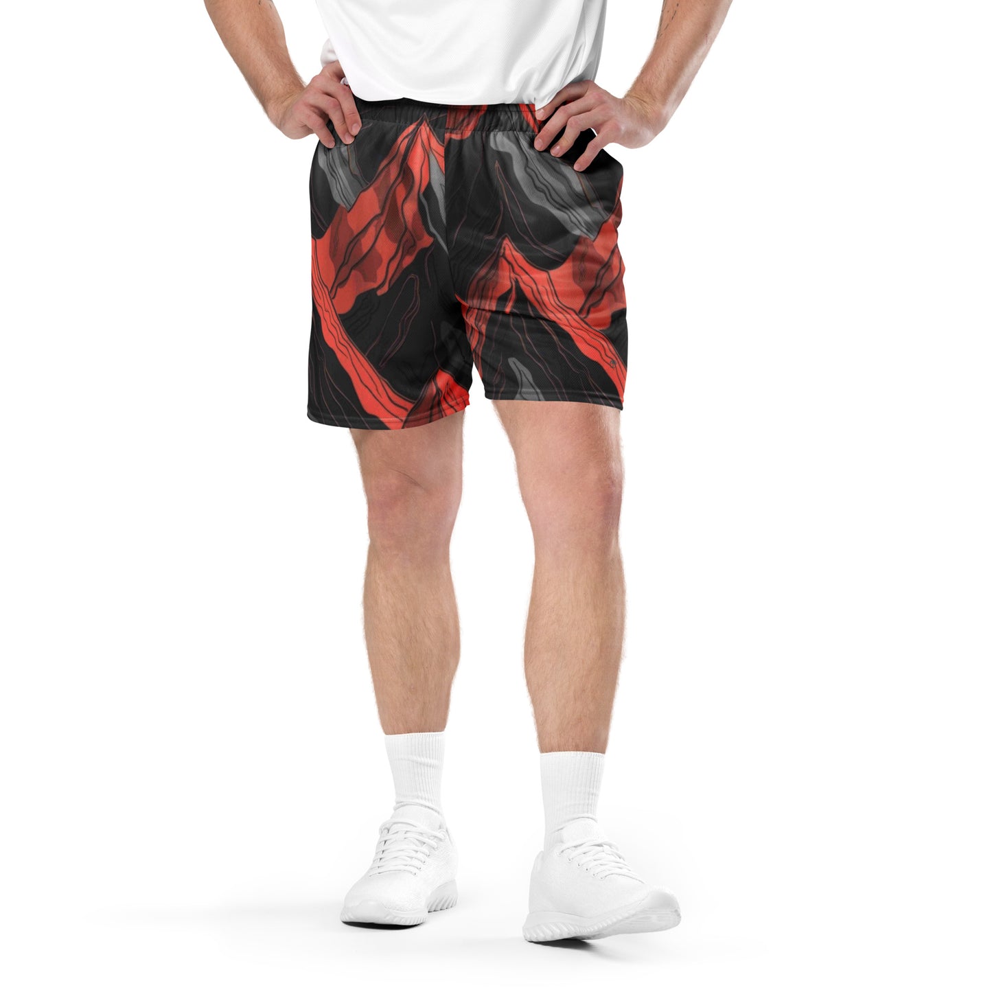 CrimsonTMS1 Unisex Mesh Shorts_Apparel and Gift_Men Frontside