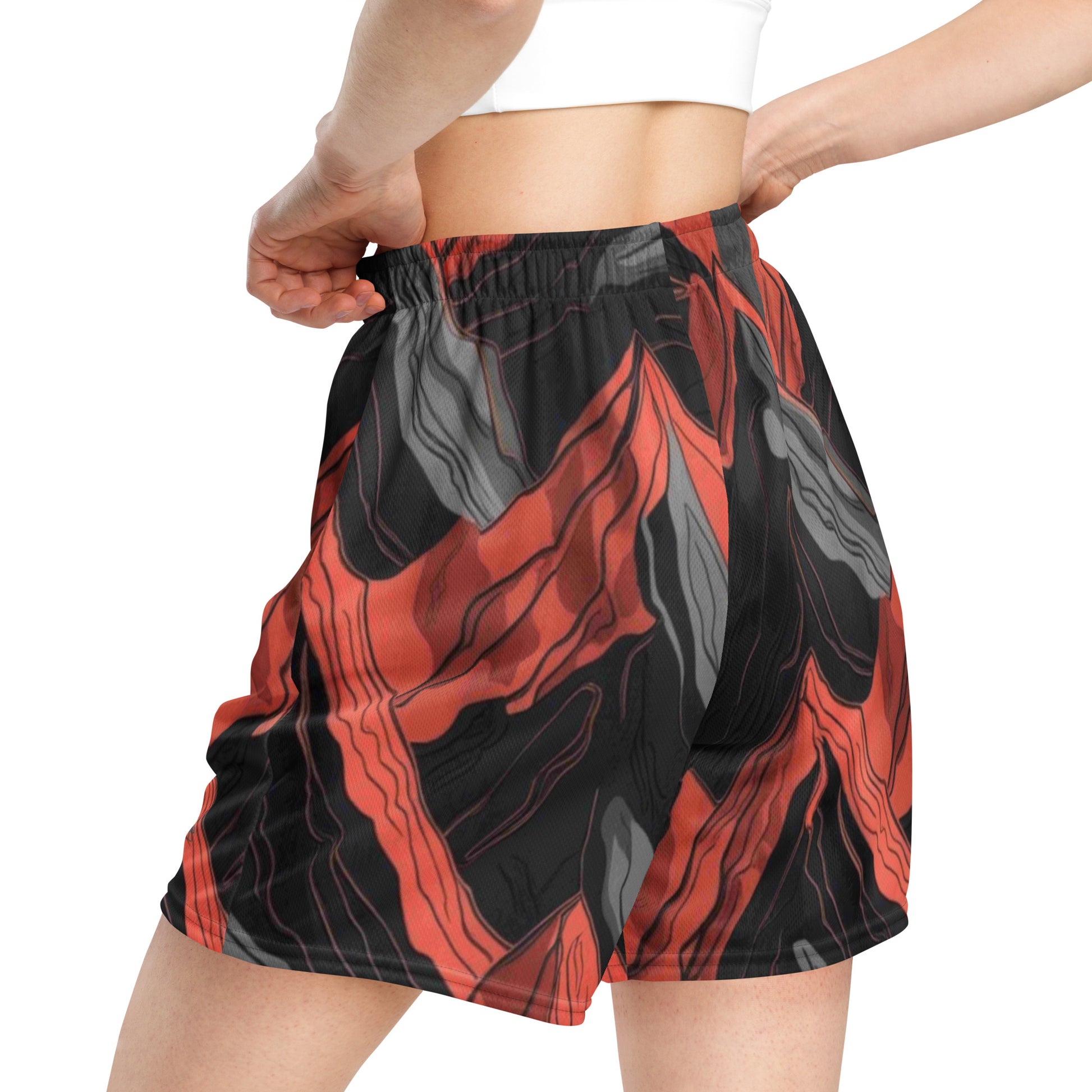 CrimsonTMS1 Unisex Mesh Shorts_Apparel and Gift_Women Backside