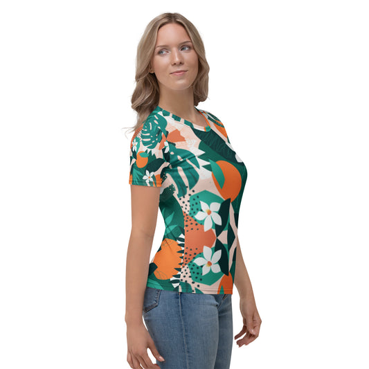 Tropical W-Green - Women's Crew Neck T-shirt | Apparel and Gift | Angleview