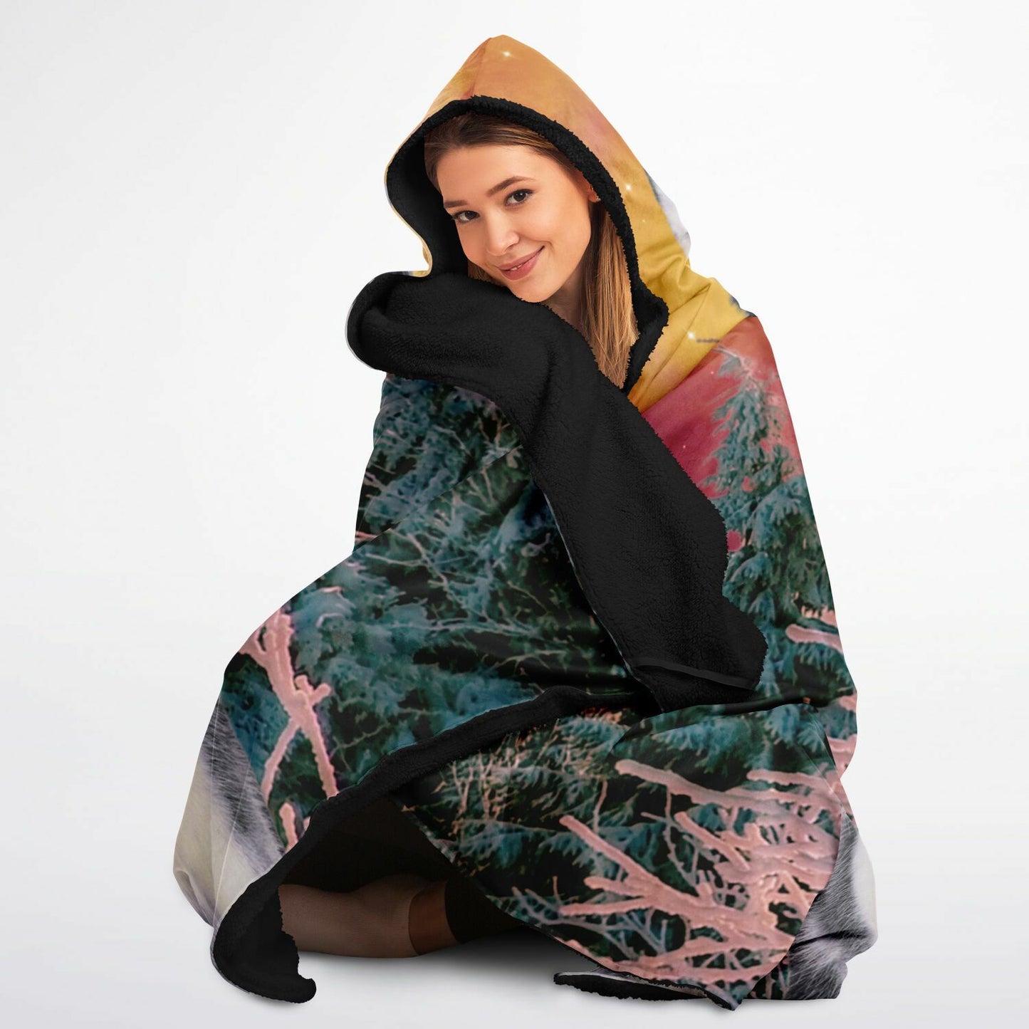 Adult Husky Hoodie Blanket - Micro Fleece