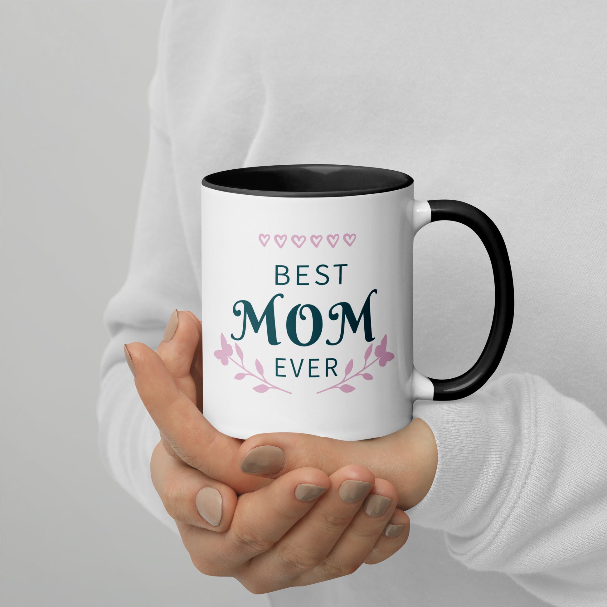 Best Mom Ever Inside Colored - Glossy White Mug | Apparel and Gift | Mugview2-Black