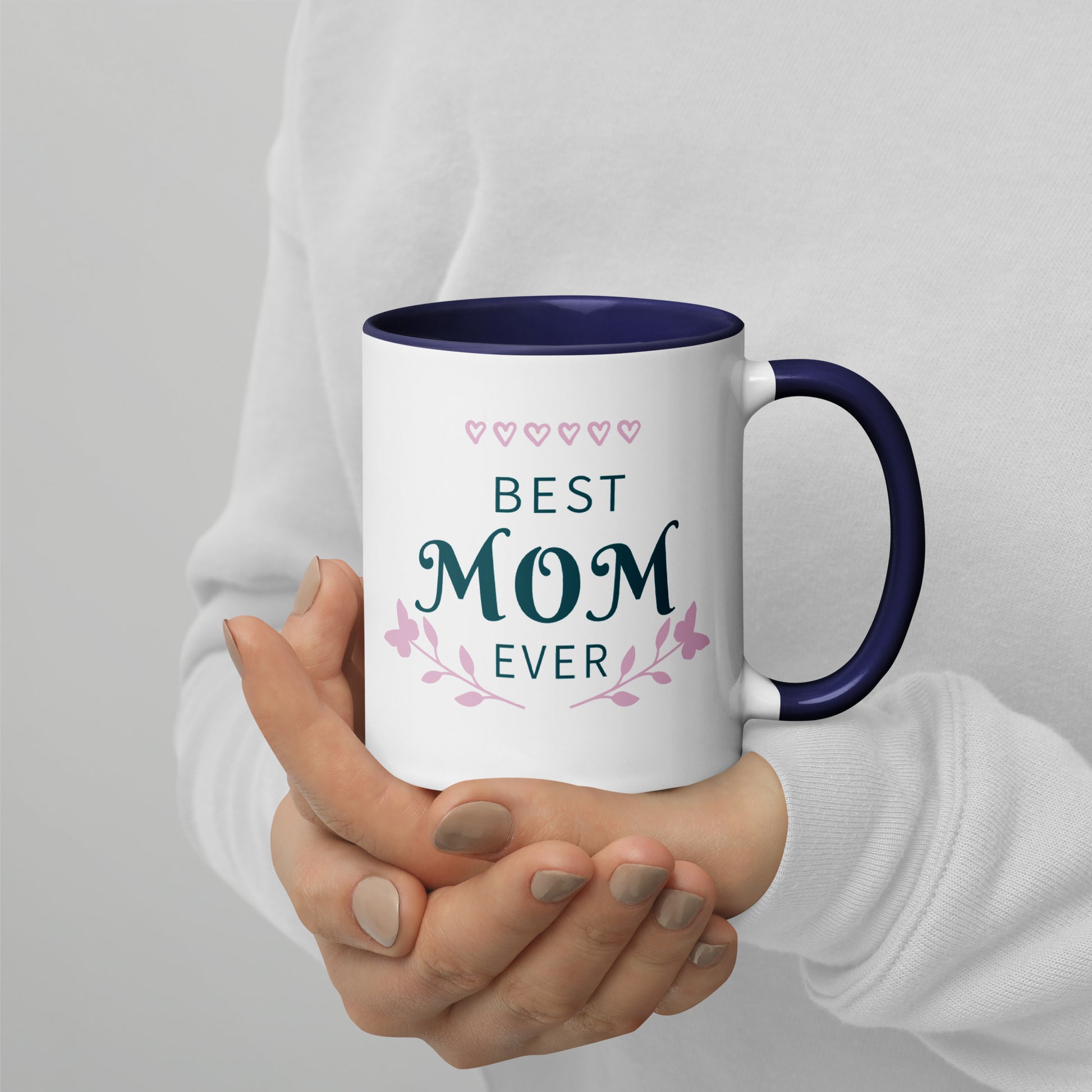 Best Mom Ever Inside Colored - Glossy White Mug | Apparel and Gift | Mugview4-Violet