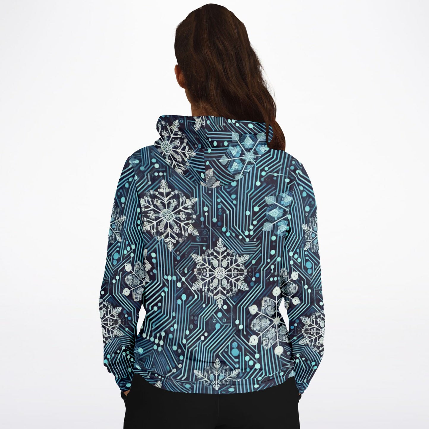 Glaciered Circuit-1HNZ Unisex Non-Zip Hoodie | Apparel and Gift | Woman Back