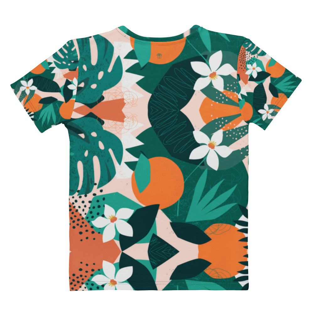 Tropical W-Green - Women's Crew Neck T-shirt | Apparel and Gift | BackMain