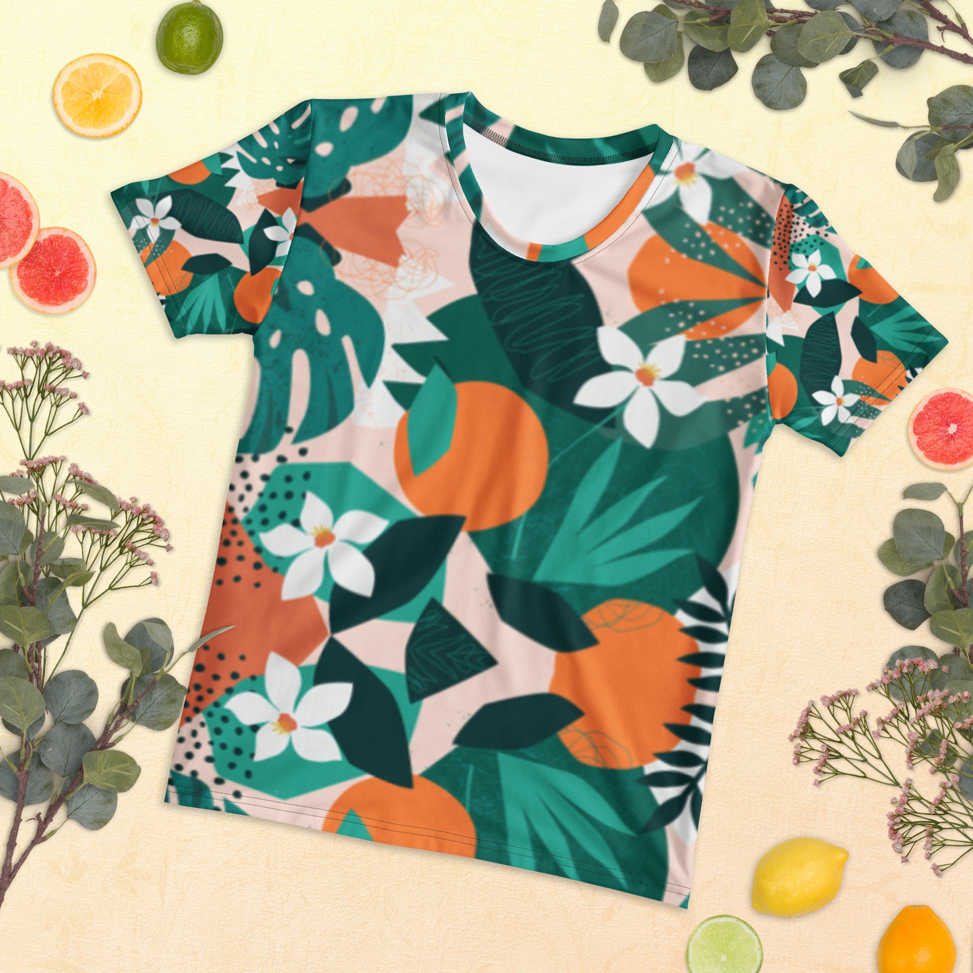 Tropical W-Green - Women's Crew Neck T-shirt | Apparel and Gift | Front