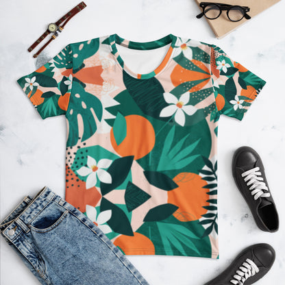 Tropical W-Green - Women's Crew Neck T-shirt | Apparel and Gift | Front Casual