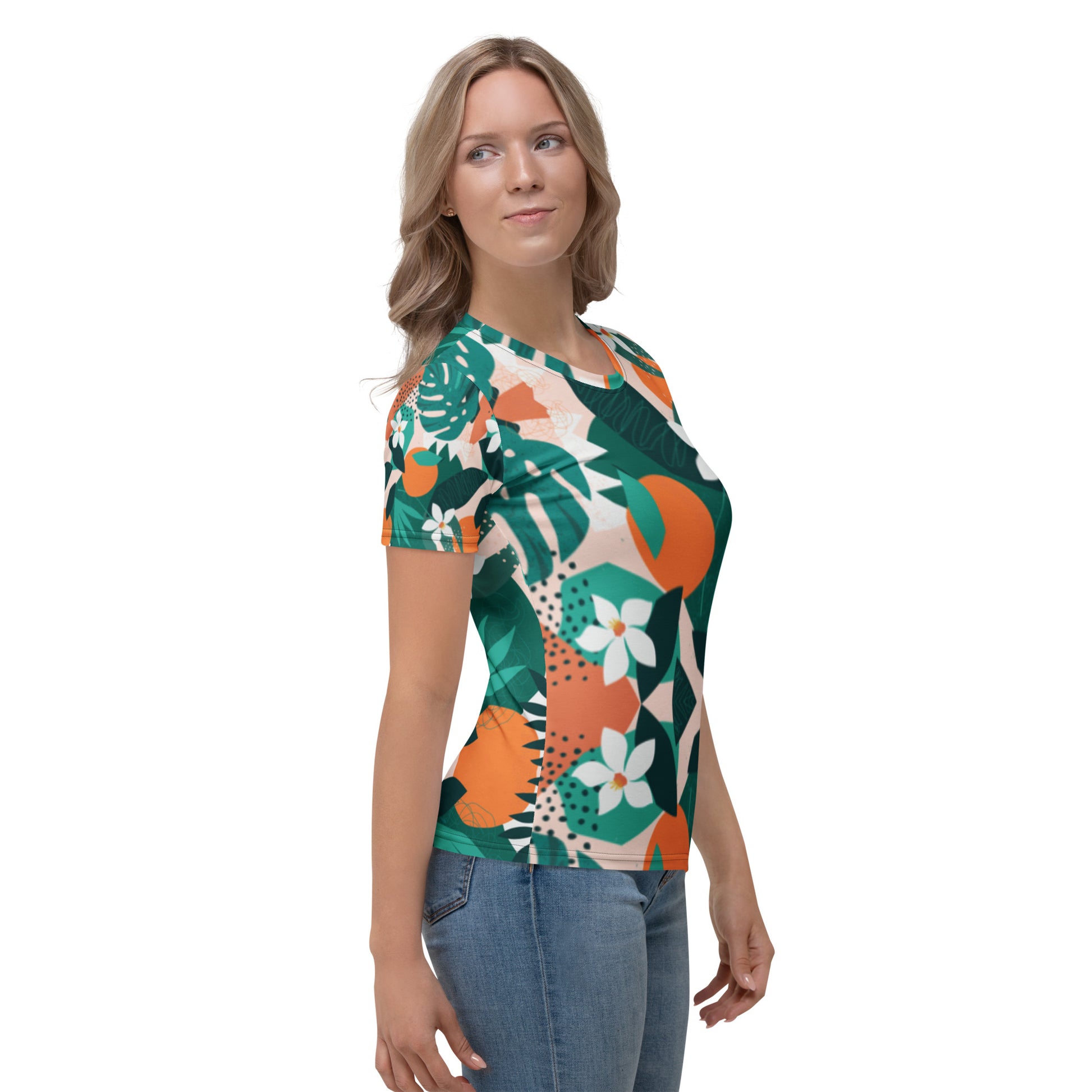 Tropical W-Green - Women's Crew Neck T-shirt | Apparel and Gift | Angleview