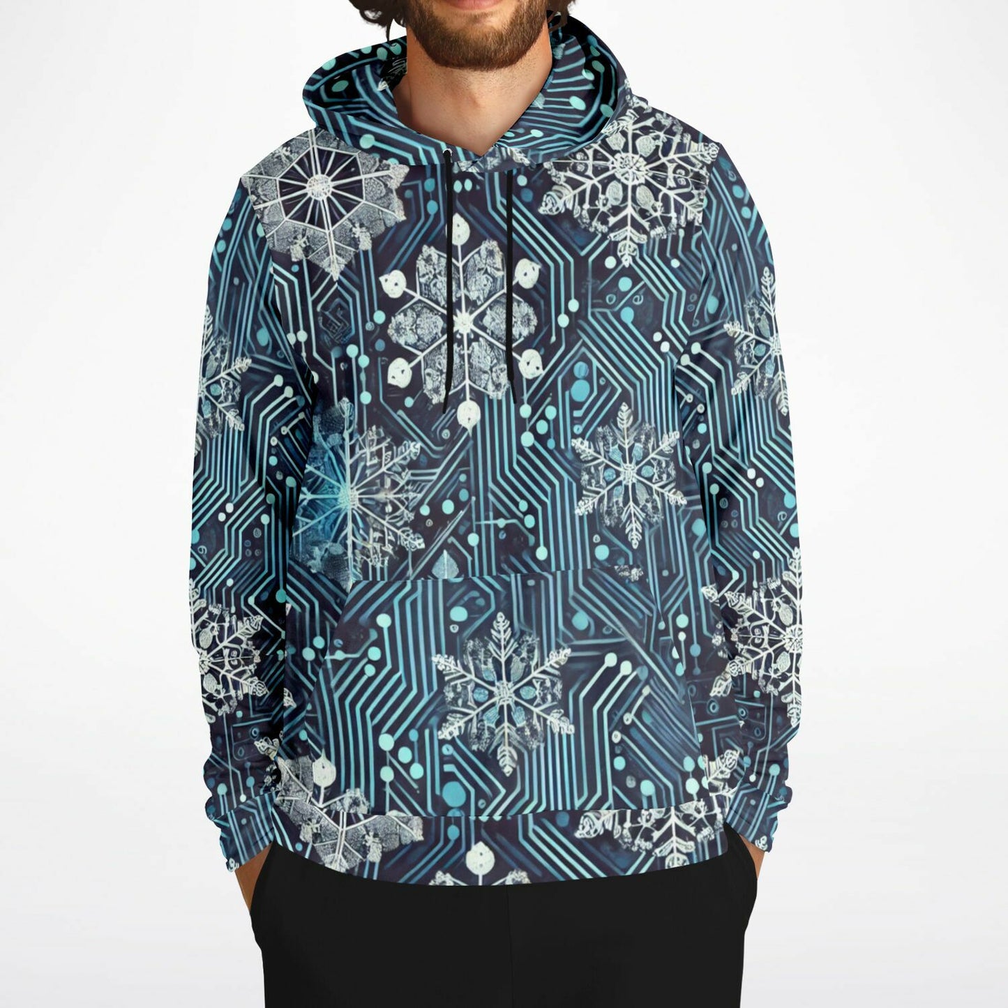 Glaciered Circuit-1HNZ Unisex Non-Zip Hoodie | Apparel and Gift | Man Front