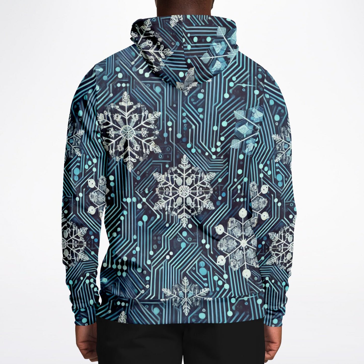 Glaciered Circuit-1HNZ Unisex Non-Zip Hoodie | Apparel and Gift | Man Back
