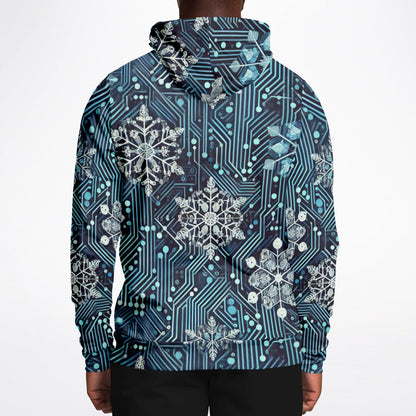 Glaciered Circuit-1HNZ Unisex Non-Zip Hoodie | Apparel and Gift | Man Back